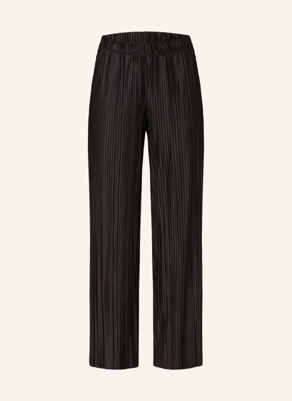 ONLY Satin trousers with pleats BLACK