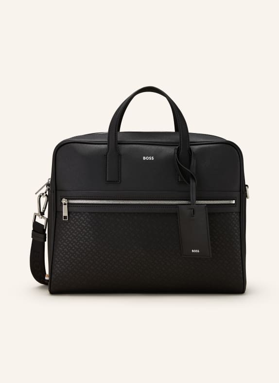 BOSS Laptop bag ZAIR made of saffiano BLACK