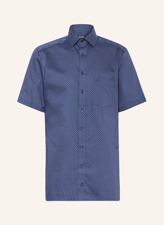 OLYMP Koszula z krótkim rękawem luxor modern fit GRANATOWY/ BIAŁY/ JASNONIEBIESKI