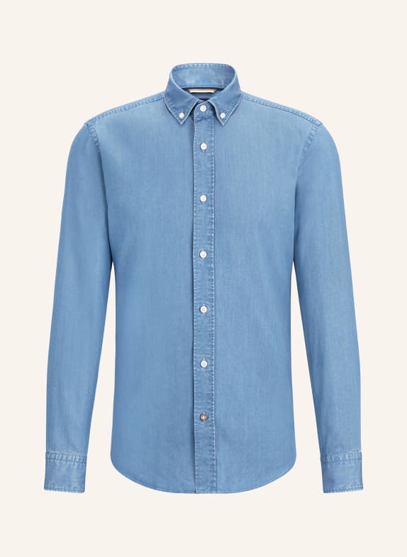 BOSS Shirt casual fit in denim look BLUE