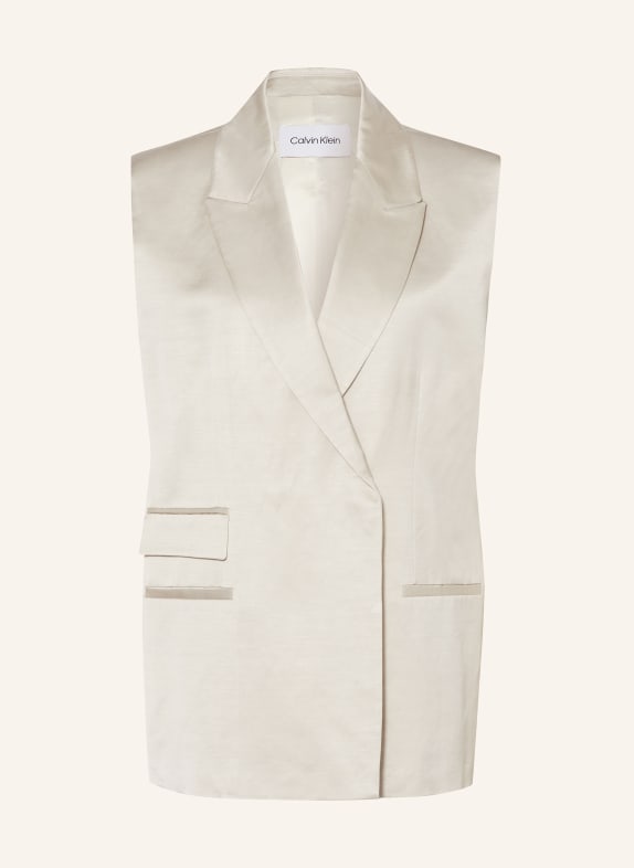 Calvin Klein Blazer vest made of satin BEIGE