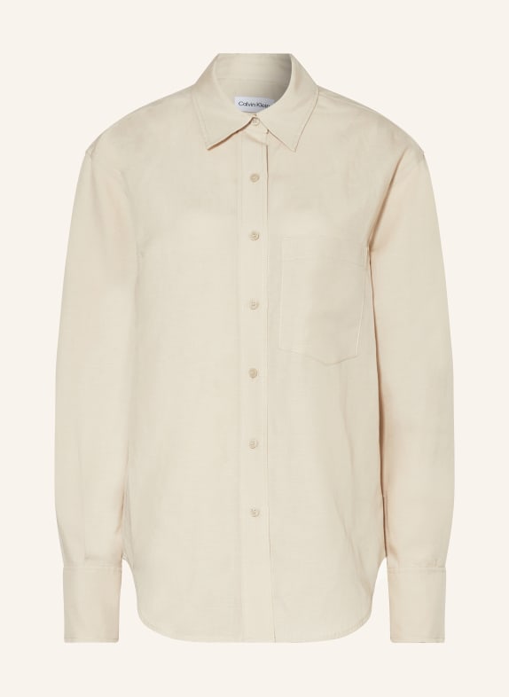 Calvin Klein Shirt blouse with linen BEIGE