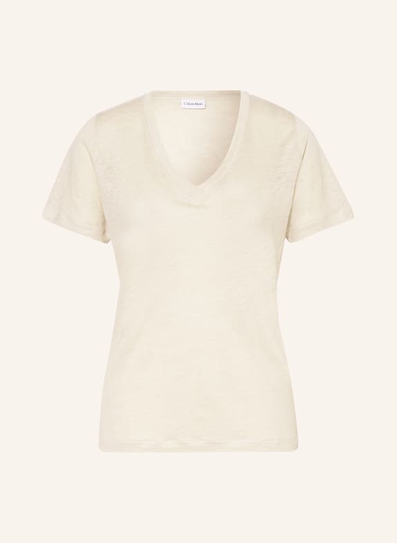 Calvin Klein T-shirt made of linen BEIGE