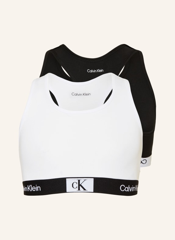 Calvin Klein Bustier podprsenka CK96, 2 kusy v balení ČERNÁ/ BÍLÁ