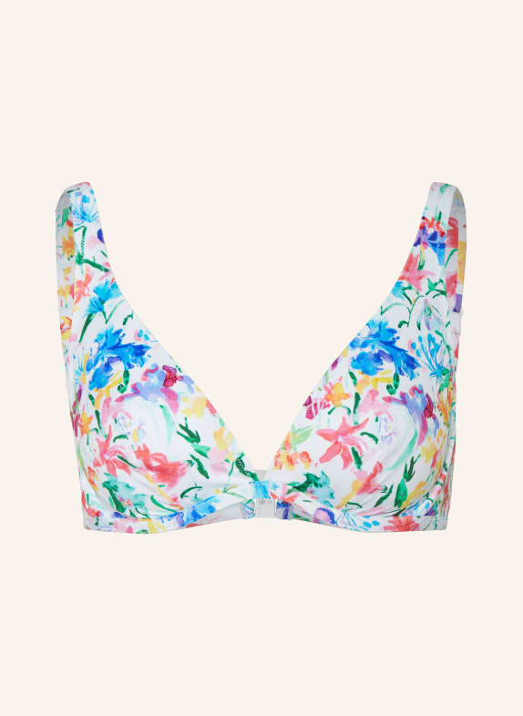 VILEBREQUIN Underwired bikini top HAPPY FLOWERS WHITE/ BLUE/ DARK YELLOW