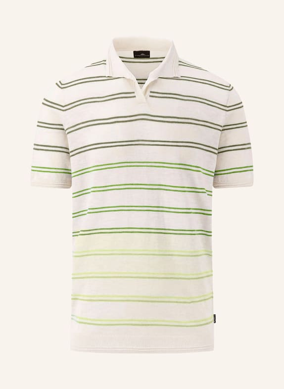 FYNCH-HATTON Knitted polo shirt WHITE/ GRAY/ GREEN