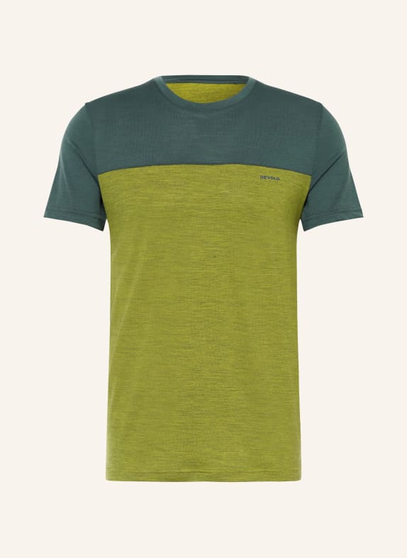 DEVOLD T-shirt LIGHT GREEN/ DARK GREEN