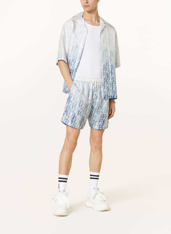 AMIRI Silk shorts BLUE GRAY/ WHITE