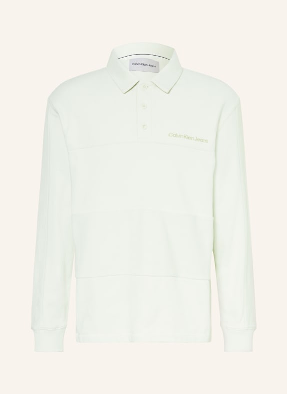 Calvin Klein Jeans Koszulka polo z piki slim fit JASNOZIELONY