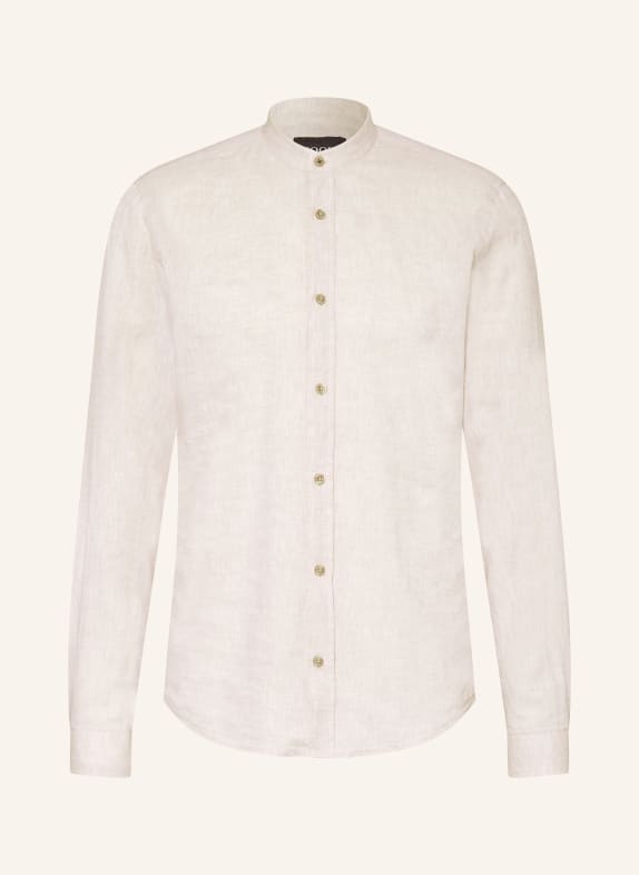 JOOP! JEANS Shirt HEDDE slim fit with stand-up collar and linen BEIGE