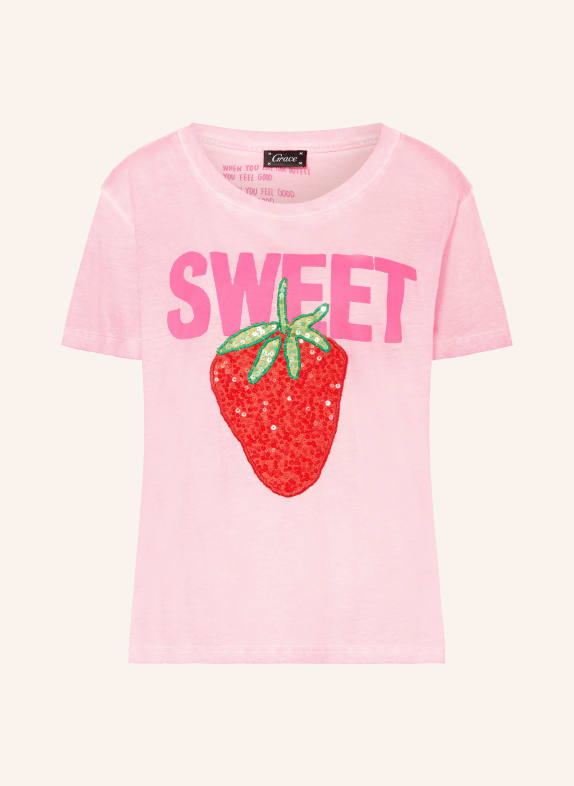 Grace T-shirt with sequins NEON PINK/ RED/ GREEN