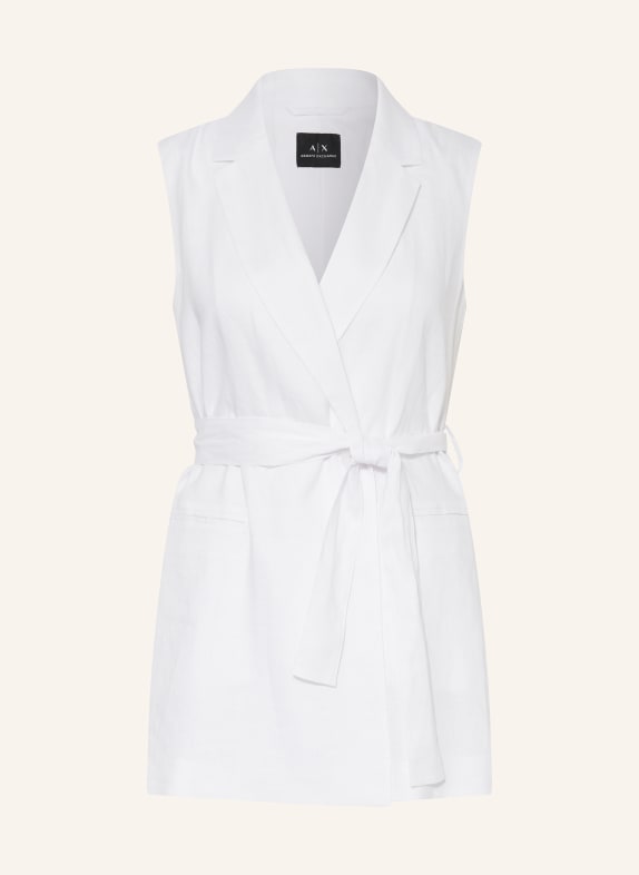 ARMANI EXCHANGE Blazer vest made of linen WHITE