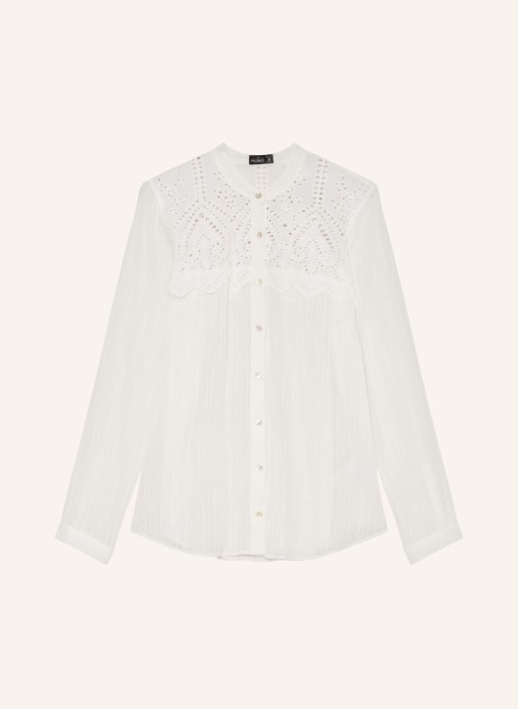 van Laack Blouse with broderie anglaise WHITE
