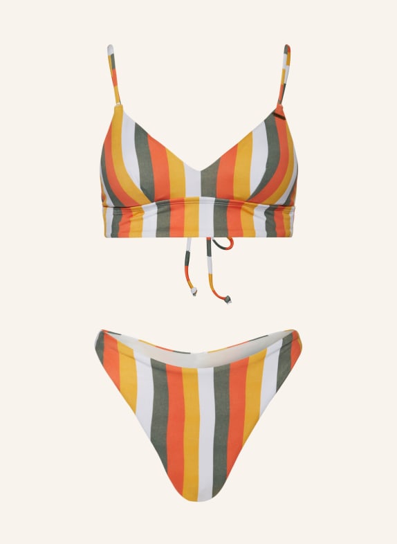 O'NEILL Bralette bikini WAVE SKYE ORANGE/ WHITE/ OLIVE