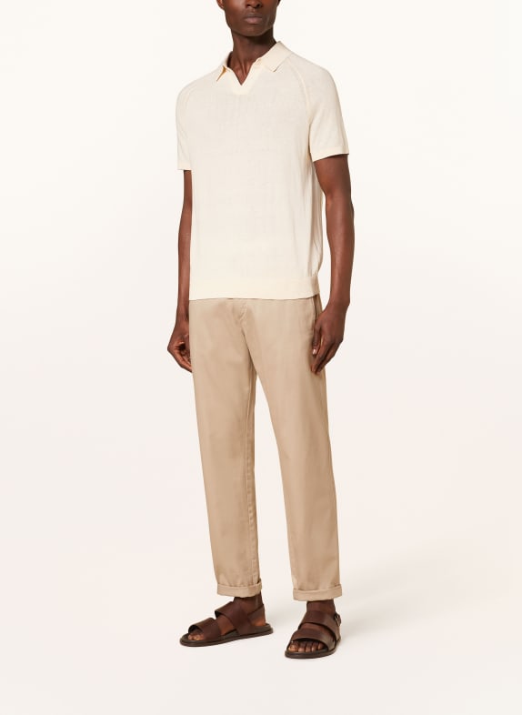 OLYMP SIGNATURE Tricou polo tricotat ALB