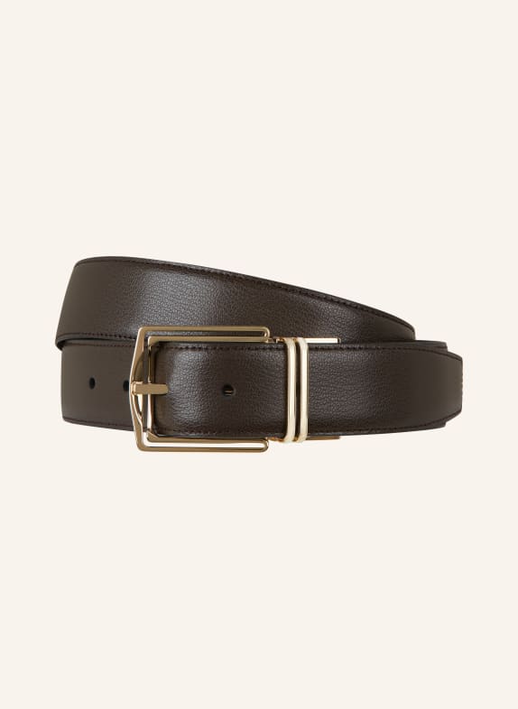ZEGNA Leather belt DARK BROWN