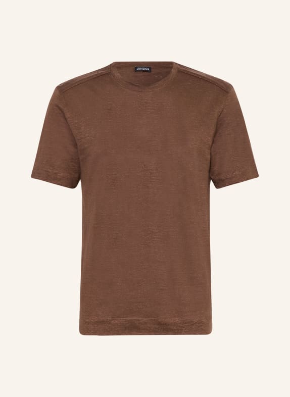 ZEGNA T-shirt made of linen BROWN