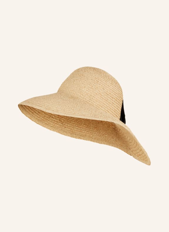 LOEVENICH Slaměný klobouk SVĚTLE HNĚDÁ/ ČERNÁ