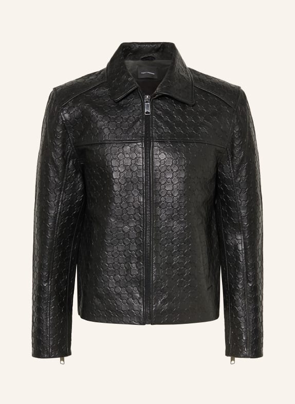 DAILY PAPER Leather jacket BLACK