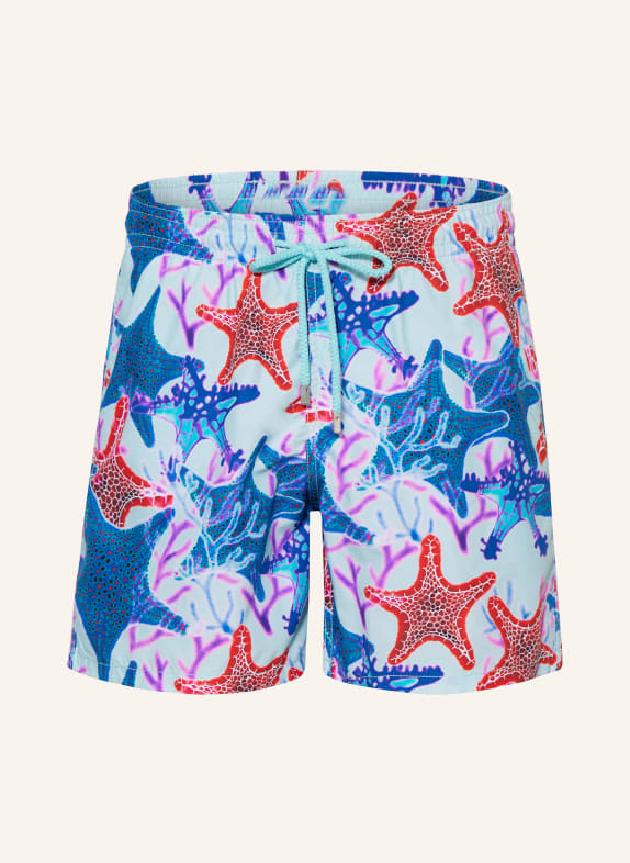 VILEBREQUIN Swim shorts MOOREA BLUE/ RED/ MINT