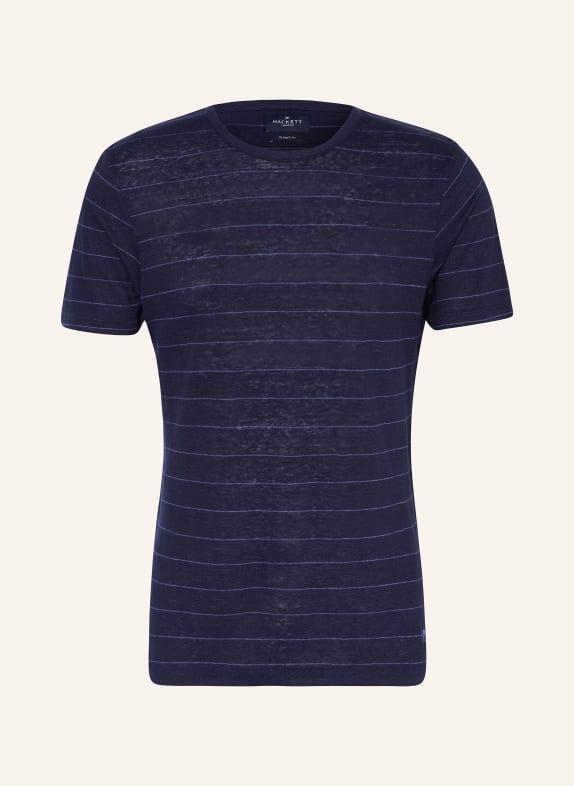 HACKETT LONDON T-shirt made of linen DARK BLUE/ LIGHT PURPLE