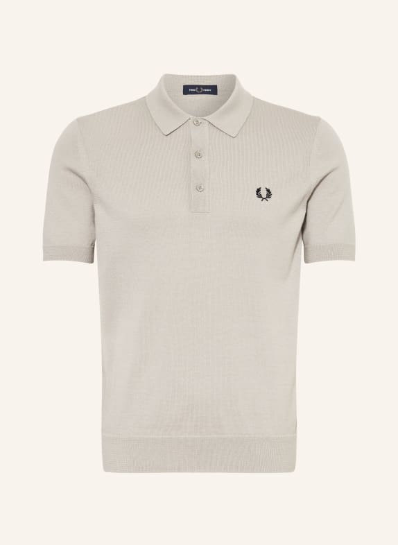 FRED PERRY Knitted polo shirt TAUPE