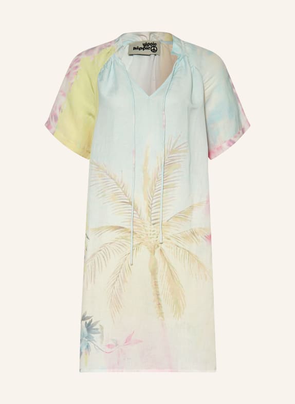 yippie hippie Tunic with linen WHITE/ LIGHT BLUE/ YELLOW