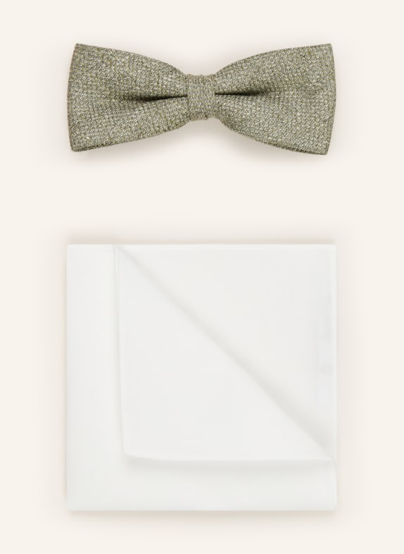 CG - CLUB of GENTS Set CG PIXTON: Bow tie and pocket square OLIVE