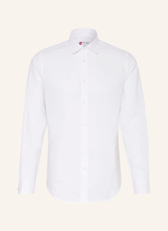 CG - CLUB of GENTS Shirt PLUTO slim fit with linen and detachable collar WHITE