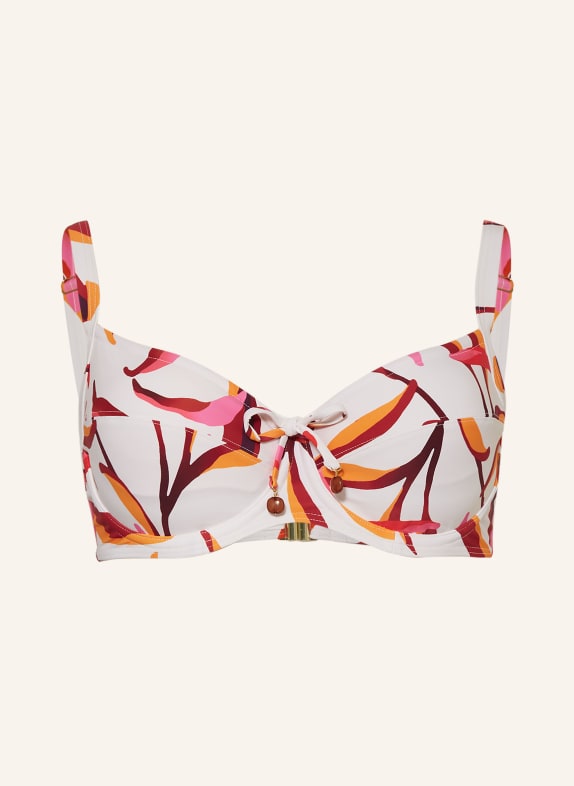 CYELL Underwired bikini top JAPANESE FLORAL WHITE/ PINK/ ORANGE