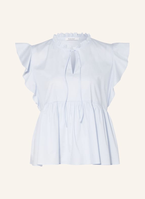 Soluzione Blouse top with frills LIGHT BLUE