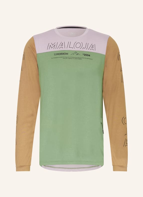 maloja Cycling shirt HAUNOLDM. GREEN/ LIGHT PURPLE/ CAMEL