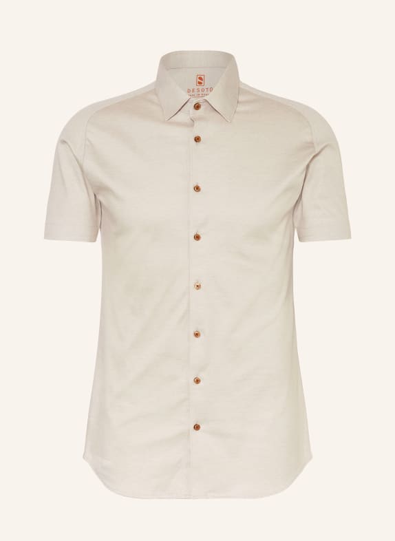 DESOTO Short sleeve shirt slim fit in jersey TAUPE