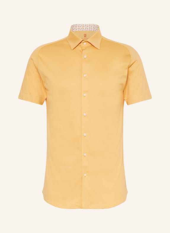 DESOTO Košile s krátkým rukávem Slim Fit ze žerzejového materiálu TMAVĚ ŽLUTÁ