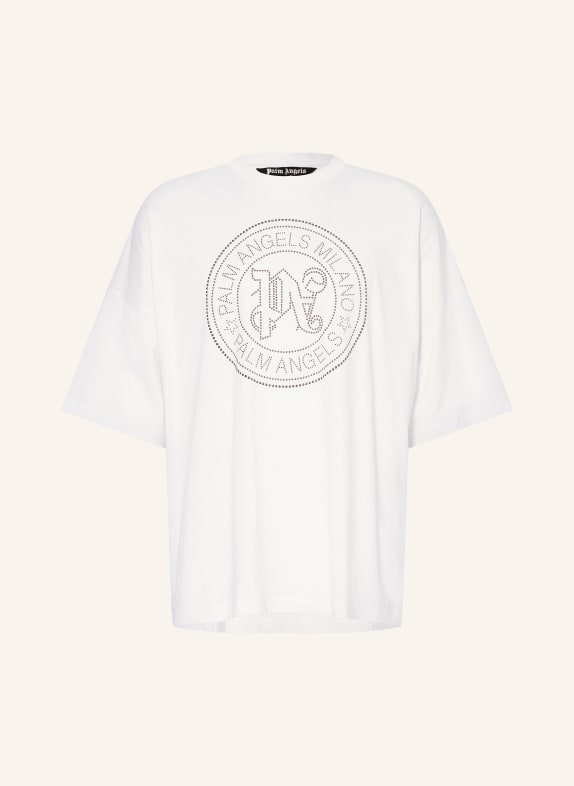 Palm Angels T-shirt with rivets WHITE