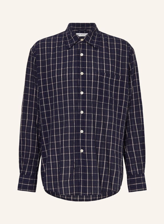 OUR LEGACY Shirt ABOVE comfort fit DARK BLUE/ NUDE