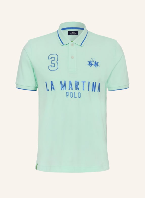 LA MARTINA Piqué polo shirt regular fit TURQUOISE/ BLUE