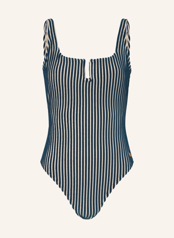 BEACHLIFE Swimsuit KNITTED STRIPE CREAM/ TEAL