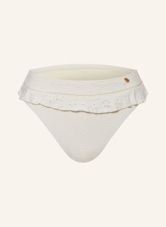 BEACHLIFE High waist bikini bottoms WHITE EMBROIDERY CREAM
