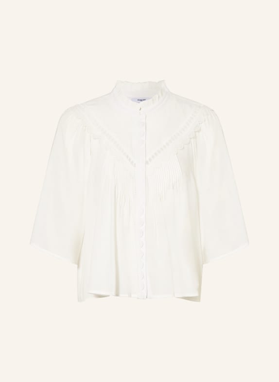 SUNCOO Blouse LOVE with ruffles and lace CREAM