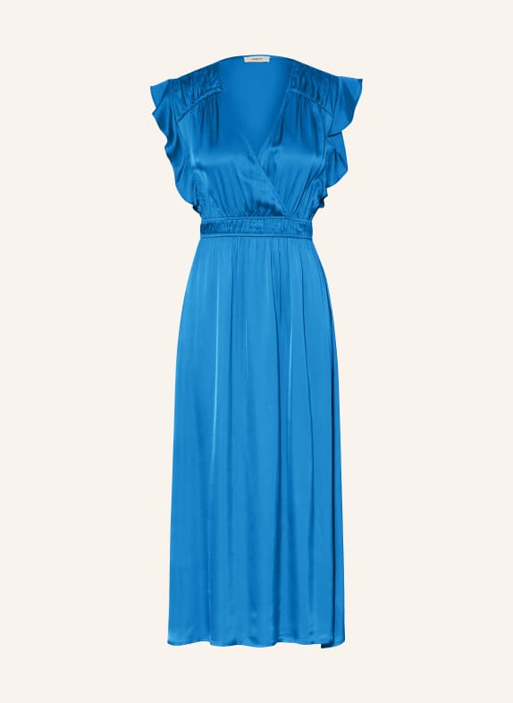 SUNCOO Satin dress CANDY with frills BLUE