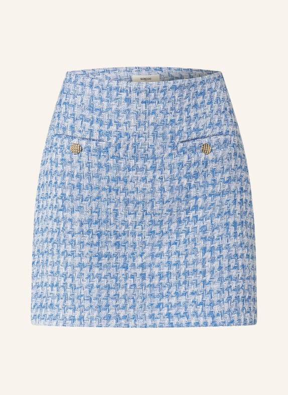 SUNCOO Tweed skirt FLOR WHITE/ BLUE