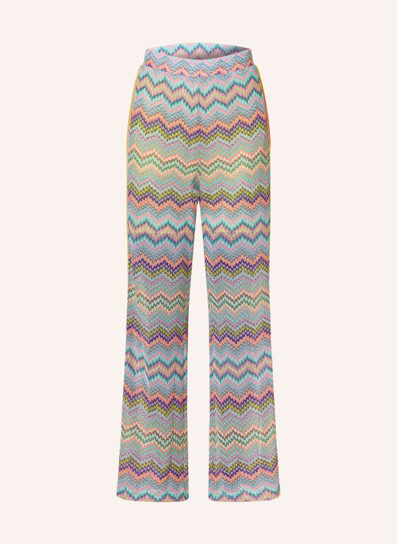 SPORTALM Trousers with tuxedo stripes PINK/ YELLOW/ MINT