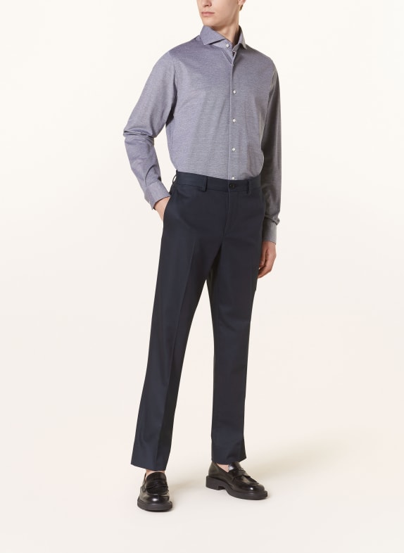 PAUL Piqué-skjorte Slim Fit MØRKEBLÅ