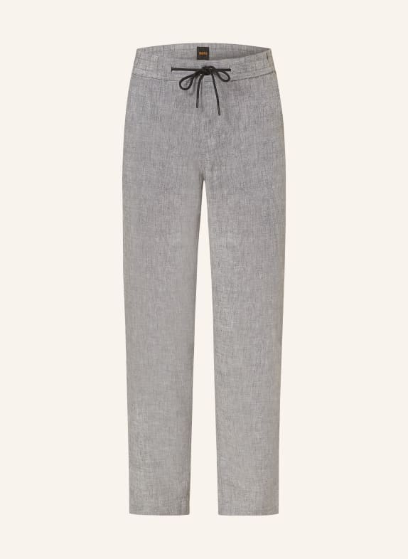 BOSS Chinos SANDERSON tapered fit with linen GRAY