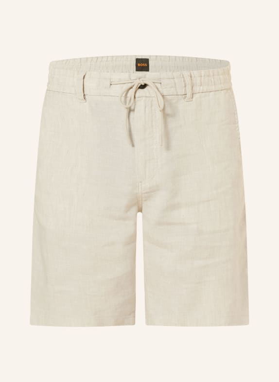 BOSS Chino shorts tapered fit with linen BEIGE