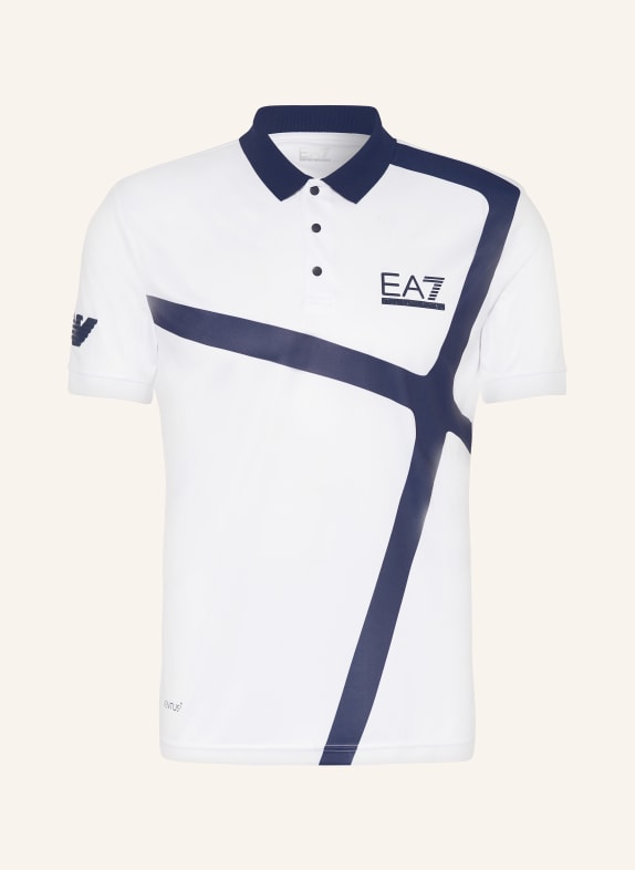 EA7 EMPORIO ARMANI Performance polo shirt PRO WHITE/ DARK BLUE