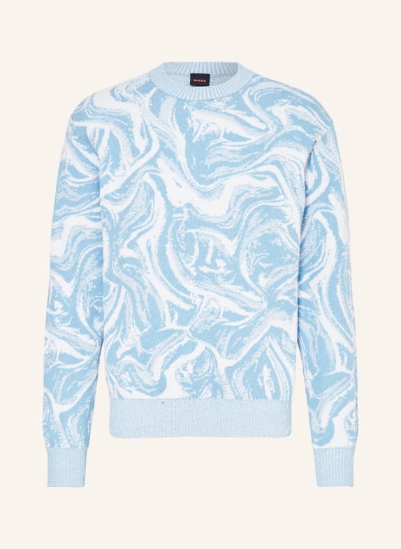BOSS Sweater KILIAM LIGHT BLUE/ WHITE