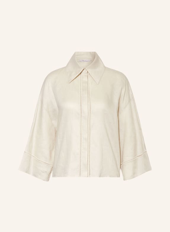 MaxMara LEISURE Shirt blouse ROBINIA in linen with 3/4 sleeves ECRU