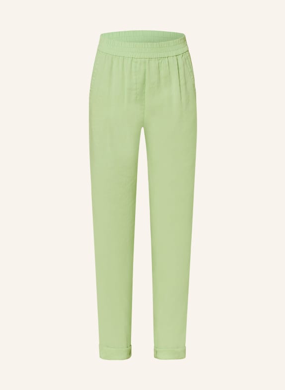 MARC CAIN Trousers ROANNE with linen LIGHT GREEN